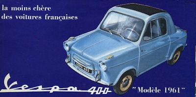 Vespa 400 Prospekt ca. 1961 f