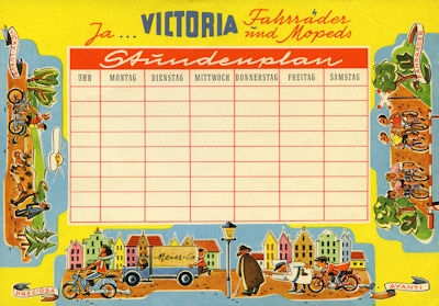 Victoria Stundenplan ca. 1958