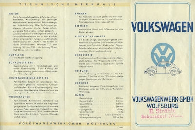 VW Käfer brochure ca. 1948/49