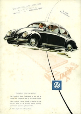 VW Käfer Prospekt 1954 Kanada