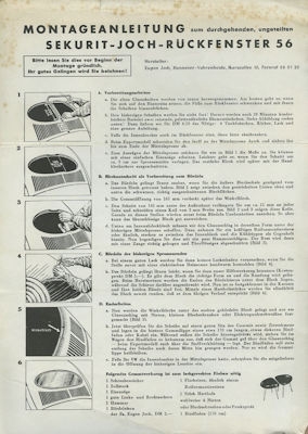 VW Eugen Joch Extraparts brochure ca. 1960