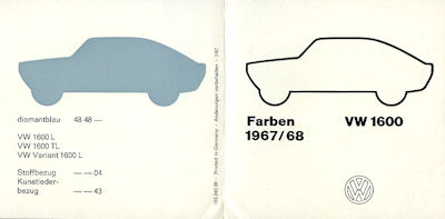 VW 1600 Farben 7.1967