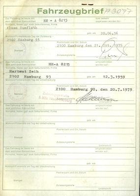 VW Polo Typ 86 Original Fahrzeugbrief 1975