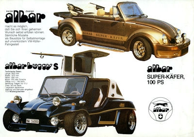 VW / Albar Sonic GT / Buggy ES / S / Superkäfer Prospekt 1970/80er Jahre