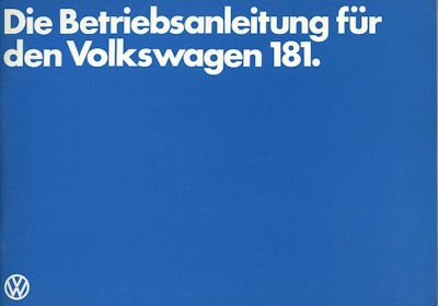 VW 181 Bedienungsanleitung 1980