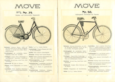 Möve Fahrrad Programm ca. 1910