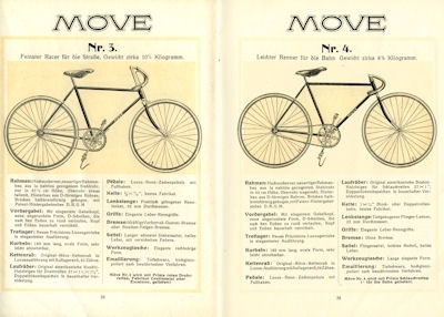 Möve Fahrrad Programm ca. 1910