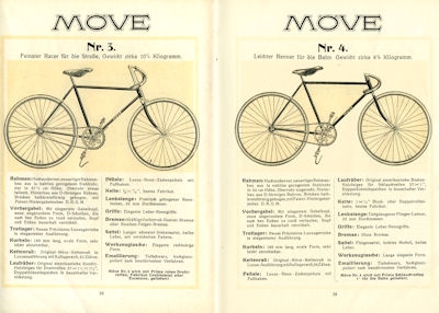 Möve Fahrrad Programm ca. 1910