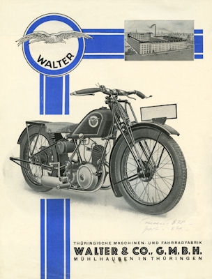 Walter 198 ccm motorcycle brochure ca. 1929