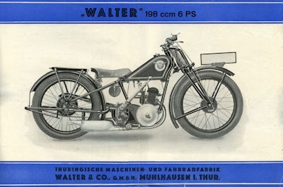 Walter 198 ccm Motorrad Prospekt ca. 1929