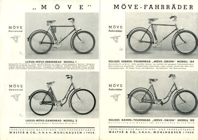 Walter Möve Fahrrad Prospekt ca. 1935