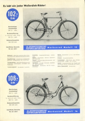 Wellerdiek bicycle program 1950