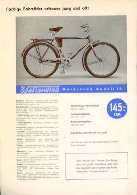 Wellerdiek bicycle program 1950