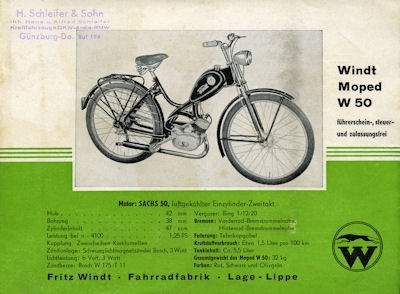 Windt W 50 Prospekt 1950er Jahre