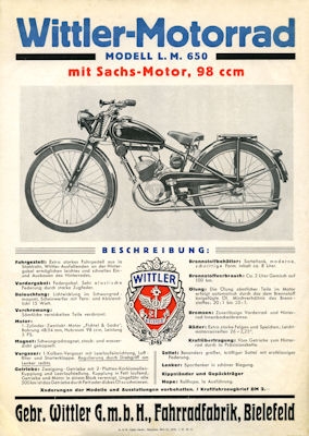 Wittler 98 ccm brochure 3.1950