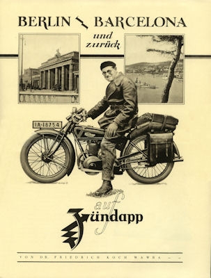 Zündapp Einheitsmodell travel brochure ca. 1928