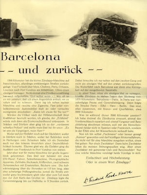 Zündapp Einheitsmodell Reise Prospekt ca. 1928