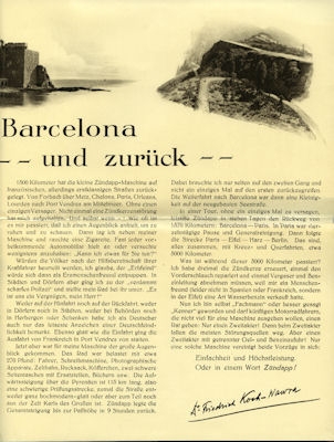 Zündapp Einheitsmodell travel brochure ca. 1928