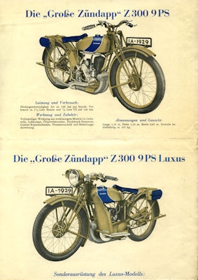 Zündapp Z 300 brochure 1929