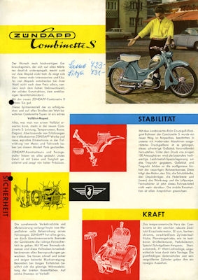 Zündapp Combinette S Prospekt 1958